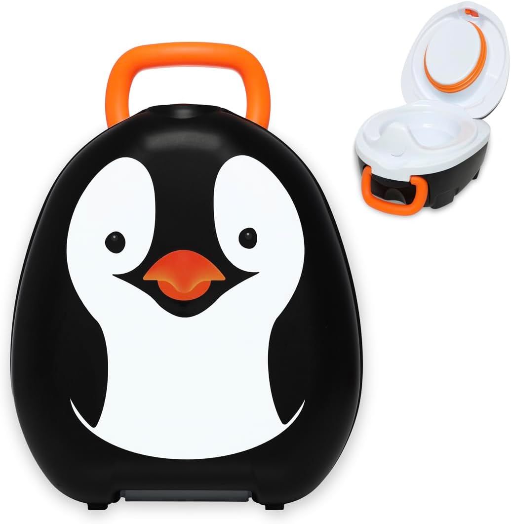 My Carry Potty - galardonado asiento de inodoro portátil para bebés, niños y niñas para llevar a cualquier lugar (Pingüino)