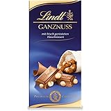 Lindt Schokolade Ganznuss | 100 g Tafel | Alpenvollmilch-Schokolade mit frisch gerösteten Haselnüssen | Schokoladentafel | Sc