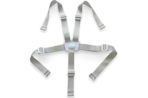 PNPGDYK 5 Punkt Gurt Sicherheitsgurt Hochstuhl Multifunktional Kinderschutzgurt Hochstuhl Gurt für Buggy, Kindersitz, Kinderwagen und Hochstuhl, hochstühle gurt für hochstuhl-Grau gurt für hochstuhl