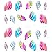 BOMIEN Feather Nail Art Water Transfer Sticker Rainbow Dreams Decal