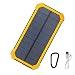 Produktbild Tollcuudda Solar Ladegerät - 10000mah Powerbank Externe Akku Batterie mit 6 Led Taschenlampe 2 USB-Ausgänge für iPhone, iPad, Samsung Galaxy und andere Smartphones (Gelb)