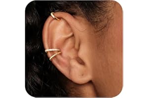 LynixTrade 3PCS Ear Cuff Earrings for Women Gold Clip on Earrings No Piercing No Piercing Fake Earrings Helix Cartilage Gold Ear Cuffs Set with Box