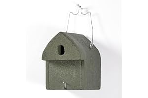 ERBECK - Nistkasten aus Holzbeton mit ovalem Flugloch - Kohlmeise, Blaumeise, Tannenmeise und Sumpfmeise, Kleiber, Trauerschnäper und Halsbandfliegenschnäpper, Feldsperling, Wendehals, Fledermäusen