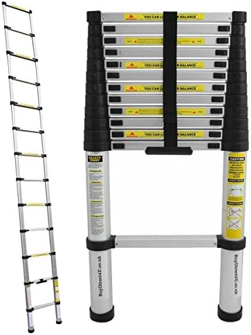3.8M 13 Steps Multi-purpose Aluminium Telescopic Ladder DIY Foldable Extendable Builders Ship from UK