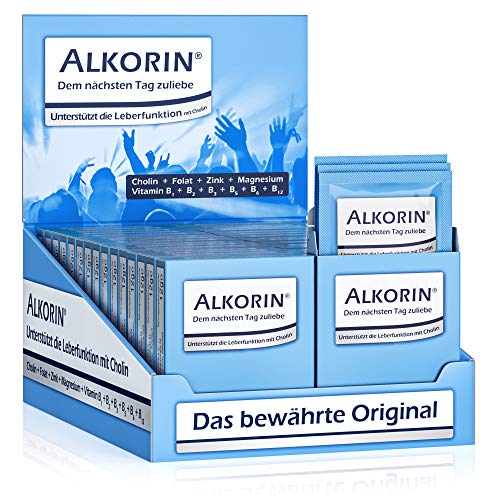 ALKORIN® dem nächsten Tag zuliebe - Unterstützt die Leberfunktion mit Cholin - Thekendisplay 30 x 3er-Pack Sachets - Mit Magnesium, Zink, Folat und Vitamin B1 + B2 + B3 + B5 + B6 + B12