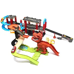 Wembley Toys Race Track Dinosaur World Bridge Create a Road Toy Car 3D Sound & Flexible Track Playset Toy Cars and a Dinosaur