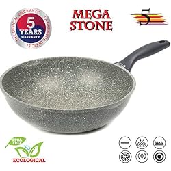 Oursson Poêle Korea Wok en Pierre Granité, 5 Ans Garantie, Anti-adhésive, 30 cm | Tous Feux : gaz, électrique, Induction, céramique, KWW3021MS