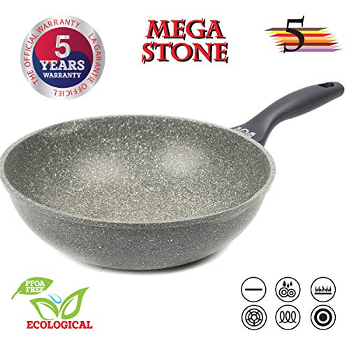 Oursson Poêle Korea Wok en Pierre Granité, 5 Ans Garantie, Anti-adhésive, 30 cm | Tous Feux : gaz, électrique, Induction, céramique, KWW3021MS