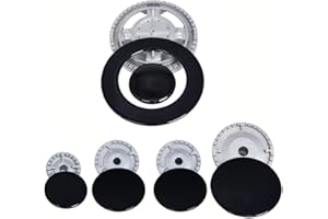 DRHOMEAM Gasherdkappen-Set, Zinklegierung, Gasherd-Brennerkappe, Ofen-Herd, Gasherd, Gasherd-Krone und Flammenkappen-Set für Sabaf-Gasherde, Kochfeldteile und Zubehör (flach)