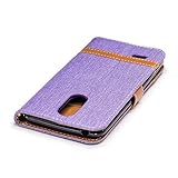 BONROY® Tasche Hülle für Handyhülle für LG K4 2017 Denim-Stoffe PU Leder Flip Schutzhülle Case Cover Etui Lederhülle mit Silikon Back Cover PU Leder Handytasche im Bookstyle Stand Funktion Kartenfächer Schale Stoßfest Handyhülle für LG K4 2017 - 