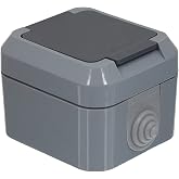 Makel Nemliyer Ip44 Grounded Socket with Cover, Grey