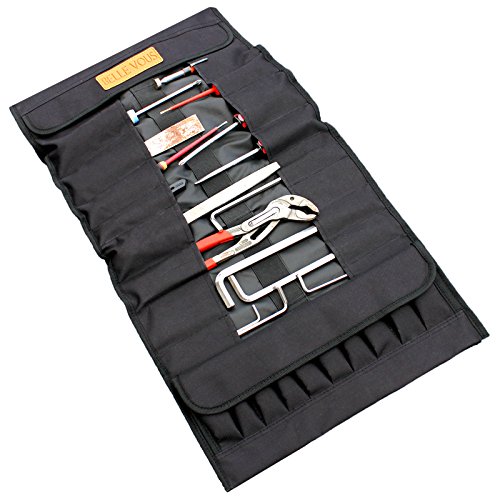 32 Taschen Werkzeugrolle von Belle Vous – Ausrollbare Aufbewahrungs Tasche für Gartenwerkzeuge, Elektriker, Zimmermänner, Klempner, Techniker und Maler – Der Ultimative Hochleistungs Werkzeugs Träger - 2