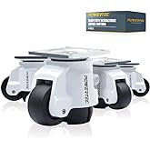 POWERTEC 17300 5 cm Tesviye Tekerleri 4'l&uuml; Set, Ayarlanabilir Cırcır Saplı Ağır Hizmet, Geri &Ccedil;ekilebilir