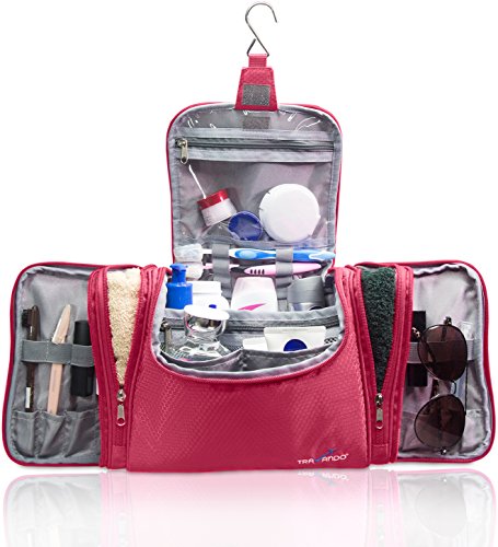 Travando ® Premium XXL Kulturbeutel zum Aufhängen | Extra Große Kulturtasche für Damen mit extra vielen Fächern | Waschtasche | Beauty Case | Kosmetiktasche | XL Waschbeutel | Reise Toilettentasche - 2