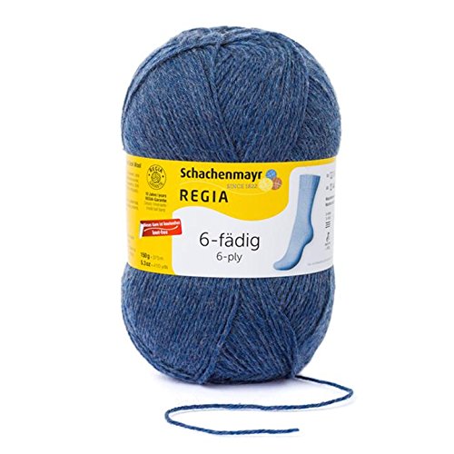Regia 9801275-02137 Handstrickgarn, Wolle, jeans meliert