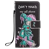 Feeltech LG X Power Hülle PU-Leder und Brieftasche Bunte Muster Fall mit Magnetverschluss, Hybrid-Kickstand mit Stand-Funktion, schlagen Sie schützende weiche TPU Stoßstangenabdeckung und Kreditkartenhalter für LG X Power Handgelenk Bügel-Buch-Art-Geldbeutel-Tasche mit 2 In 1 Berühren Sie Stift - Grüne Maus - 