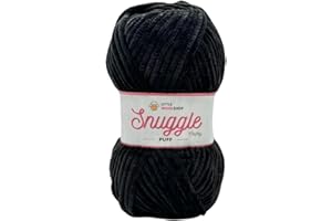 LITTLE WOOL SHOP LittleWoolShop Snuggle Puff Chunky Chenille Yarn 100g - 100% Supersoft Polyester (Liquorice Twist 940, Single (1 Ball))