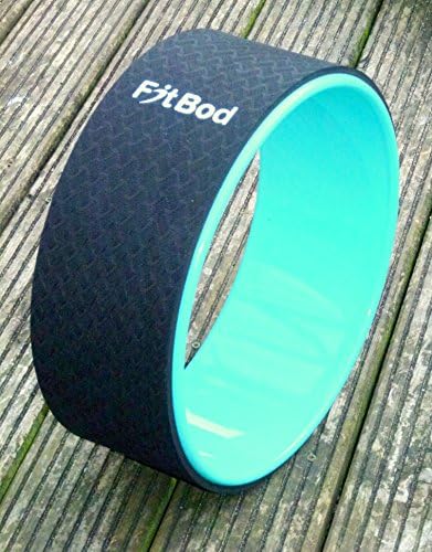 Yoga Wheel &amp; Yoga Towel Combination Set – For use with Multiple Yoga Exercises that will add a new dimension to your routine – Helps to stretch and release built up tension in various body parts including chest, back shoulders, core and hips – Robust PVC Inner Tube with Soft TPE Foam Shell for Comfort &amp; Safety - Black &amp; Blue Pilates Yoga Wheel By Fit Bod
