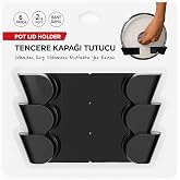 Tencere Kapağı Tutucu 3 Set (6 Par&ccedil;a) Kendinden Yapışkanlı, Pot Lid Holder