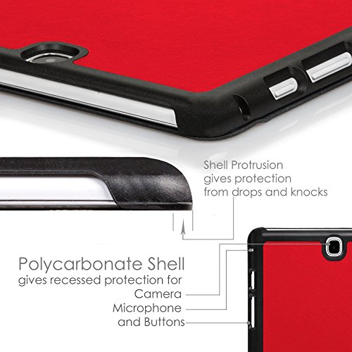 Forefront Cases® Neue Origami Leder Hülle / Tasche / Case / Cover für Samsung Galaxy Tab A 9.7 SM-T550 (Mai 2015) – Rundum-Geräteschutz und intelligente Auto-Sleep-Wake-Funktion mit 3-JAHRES-GARANTIE VON FOREFRONT CASES – inkl. Eingabestift und Displayschutz - 7