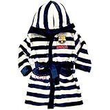  GUIZMAX - Albornoz Polar, diseño del FC Barcelona de 3 años, Color Blanco