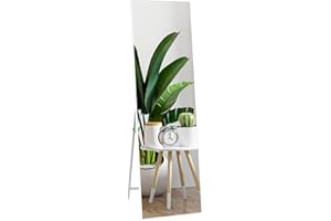 Vasemouh 140x41CM（55x16in） Full Length Mirrors，White Long Large Mirror for Wall Hanging or Floor Free Standing, for Bathroom Living Room Bedroom