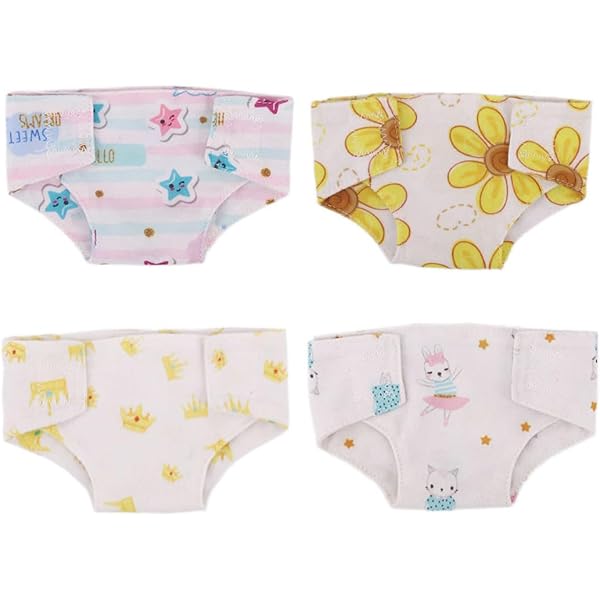 Bayer Design Puppen Stoffwindeln – 4er-Set Mit Klettverschluss Für Babypuppen Bis 46 Cm