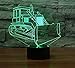 Produktbild 3D Bulldozer Optische Illusions-Lampen, Tolle 7 Farbwechsel Acryl berühren Tabelle Schreibtisch-Nachtlicht mit USB-Kabel für Kinder Schlafzimmer Geburtstagsgeschenke Geschenk