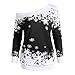 Produktbild Sannysis Damen Anker Weg von der Schulter Sweatshirt Pullover Tops Blusen Weihnachtspulli Sweater Pullover Merry Christmas Rentier Weihnachten Pulli