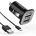 Produktbild iXboost iX-US 2 in 1 Set iPhone 7 + iPhone 6 USB Ladekabel + 3.1A Mini Dual Handy Auto Ladegerät Zigarettenanzünder Adapter schwarz