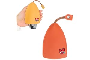 HIMKA Simpatico Portachiavi in Pelle PU A Forma di Cuore, Custodia per Chiavi Estraibile Creativa E Creativa, Custodia per Chiavi per Auto di Grande capacità per La Protezione del Portachiavi (Orange)