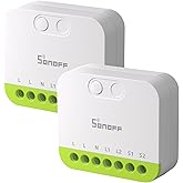 SONOFF MINI Duo Interruptor Zigbee 2 canales, Zigbee 3.0, 16A, control remoto v&iacute;a hub Zigbee, necesita neutro, compatible con