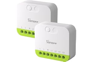 SONOFF MINI Duo 2-kanals Zigbee Smart Switch, Zigbee 3.0, 16A total belastning, fjärrkontroll via Zigbee Hub, neutral ledare