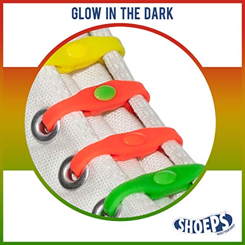 Shoeps - Cordones Elásticos, 14 Piezas, Verde