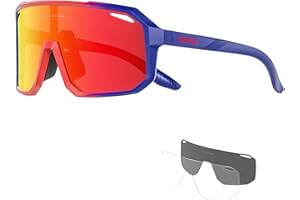 KAPVOE Fahrradbrille Polarisiert Herren Damen Sonnenbrille UV400 Schutz TR90 Rahmen Sportbrille Radfahren MTB Radbrille Laufen Wandern Golf Baseball Volleyball Tennis Angeln Softball Bergsteigen