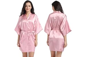 zfyanssee Silk Satin Kimono Robe Dressing Gown Wedding Bridesmaid Sleepwear Bathrobe Shower Pyjamas Lingerie
