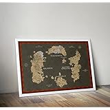 World of Warcraft inspirierte Karte von azeroth A3 11.7 x 16.5 Zoll