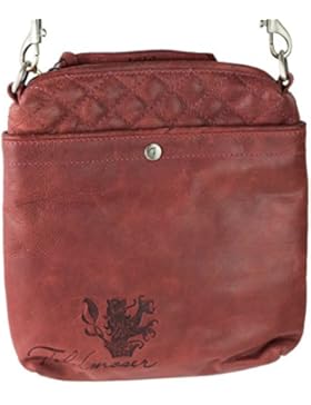 Feldmoser1414 Umhängetasche Citytasche Shoppingtasche Shopper Damen Leder Fortado S (Rot)