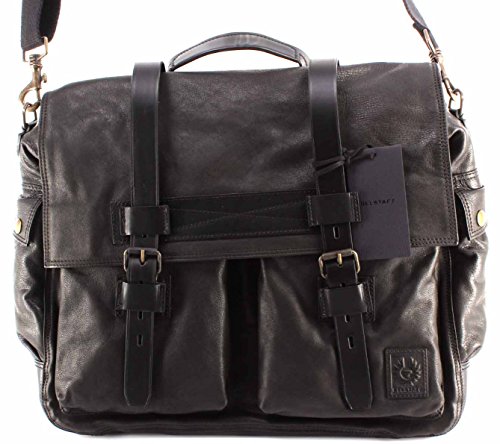 Preisvergleich Produktbild Belstaff Herren Schultertasche 75610375 Colonial Messenger Bag Man Black Leather