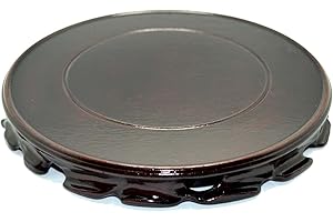Palmetto Housewares Support en palissandre de style oriental, diamètre 20 cm, hauteur 2,5 cm, support pour plantes et aquariums, support multi-usages, diamètre 20 cm