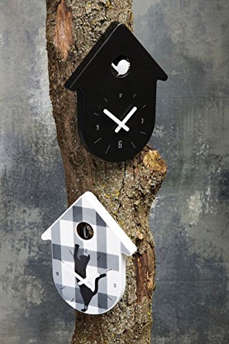 Koziol Wanduhr TOC – TOC mit Vögelchen in Bewegung und 4 Zahlen, Design Hirsch - 2