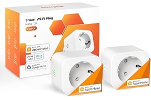 Refoss Enchufe Inteligente para Apple HomeKit, WiFi, Temporizador de 16A con Monitor de Energía, Control Remoto y por Voz, Compatible con Siri, Alexa y Google Home, 2 Piezas