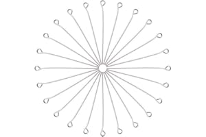 PH PandaHall 100pcs 40mm Stainless Steel Eyepins Head Pins Ball Head Pins Findings Open Eye Pin Findings Open Eye Pin for Earring Pendant Bracelet Jewelry DIY Craft Making, Silver