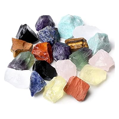 Xiannvxi 10 Pcs Healing Crystals Raw Rough Stones Natural 1" Crystals Rocks Bulk Chakra Gemstones Reiki Tumbling Cabbing Fountain Rocks 0.45lb