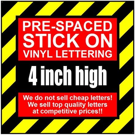 8 Characters 4 inch 100mm high pre-spaced stick on vinyl letters &amp; numbers(SILVER (Satin finish))