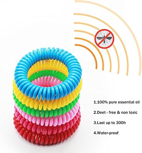 SpinX Prime Mosquito Repellent Bracelets - 10 Pack DEET-FREE Natural Waterproof Wristbands - Pest Bug Control Bands For Kids & Adults Outdoor Camping Fishing Traveling