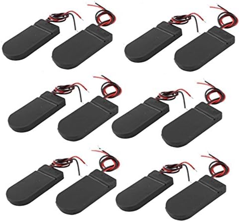 12PCS Battery Holder Plastic 2x3V Button Coin Cell Battery Holder Case Box with Wire Lead ON-OFF Switch CR2032