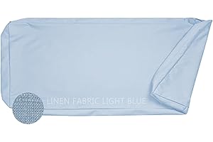 AQIGR Funda Cojín Silla Jardín - Tela Lino 8cm Grosor - Funda Reemplazo con Cremallera Antideslizante para Cojín Cuadrado Cocina/Comedor/Sofá(Azul Claro,120x60x8cm)