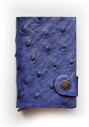 Civitas Regis RFID Cardprotector Slimline Wallet in Genuine Ostrich Blue