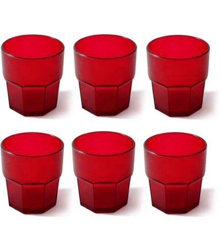 Set De 6 Verres Portofino Vintage Excelsa - Verre Soufflé 30cl, Multicolor Pastel